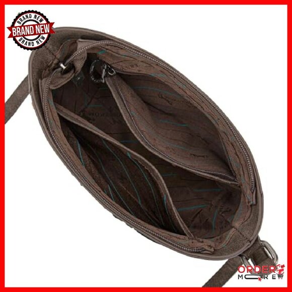 Western Embroidered Crossbody Bag with Tassels, 10x6x3 Inches - Picture 6 of 7